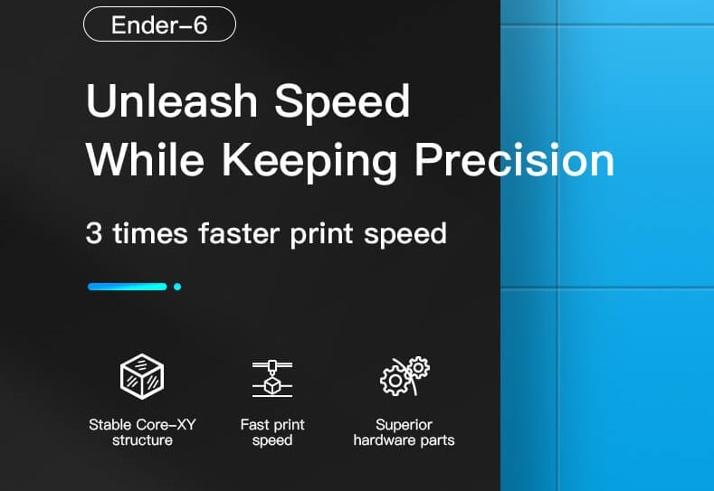 Ender-6 Corexy 3D Printer:150mm/s Printing Speed 250*250*400mm