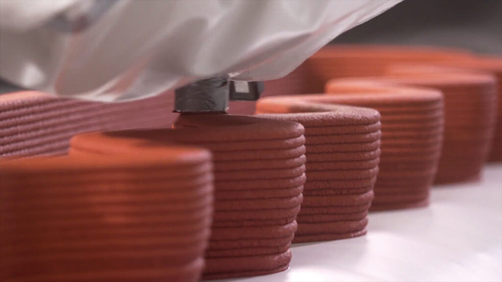Red Concrete 3D printing in action