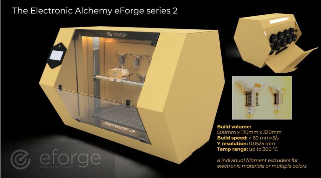 Electronic Alchemy eForge platform - an Electronics FDM 3D Printer