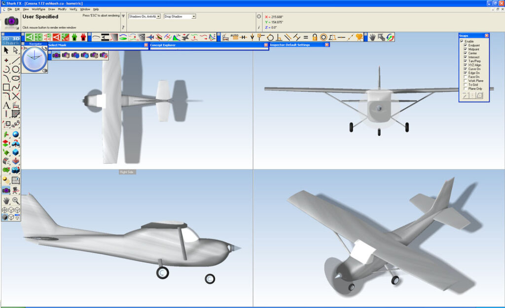 SharkCAD Pro-AP is the ideal CAD modelling software for aerospace applications