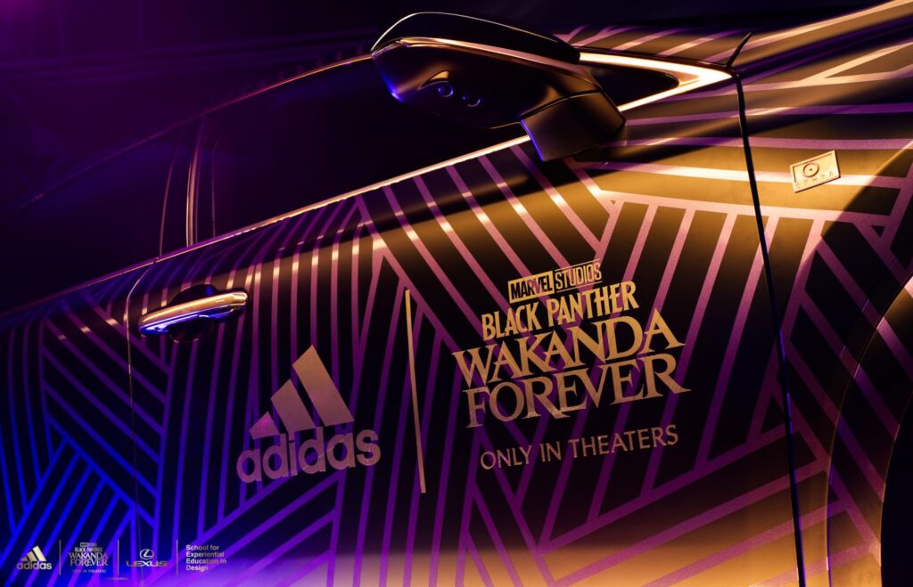 Lexus RX 500h Sport door design as tribute to Marvel Studios’ “Black Panther: Wakanda Forever"