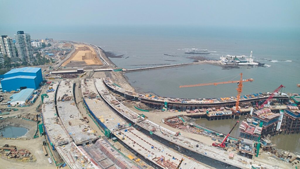 Mumbai coastal road project construction