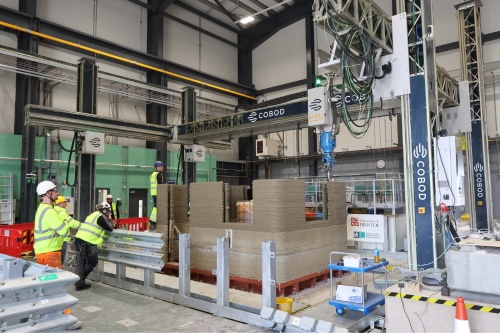 The 3D printed structure sitting atop the shaking table