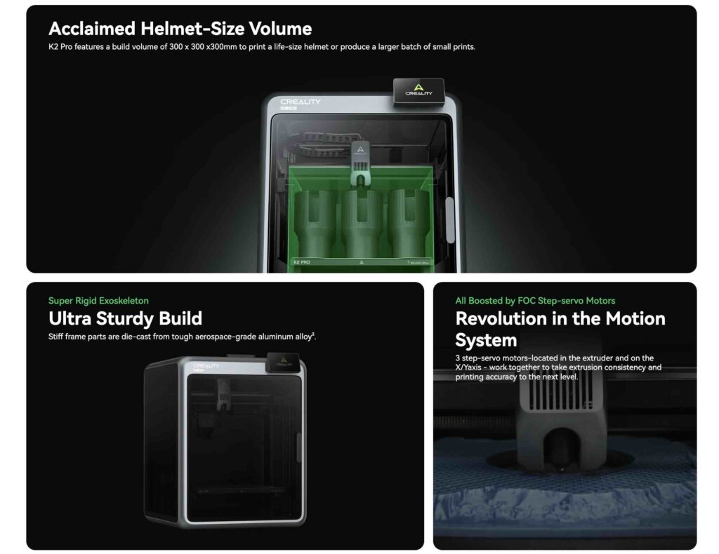 K2 Pro 3D printers boasts of advanced features