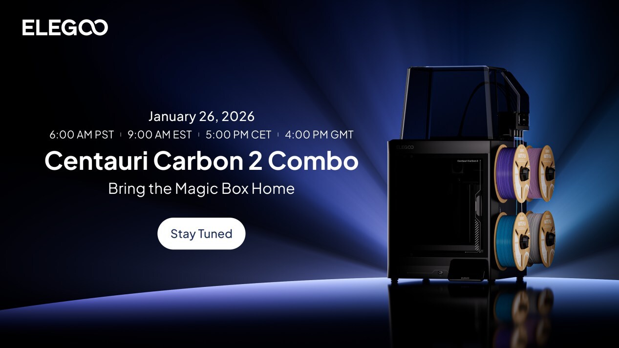 ELEGOO's Multicolor 3D Printer Centauri Carbon 2 Combo to Launch on January 26