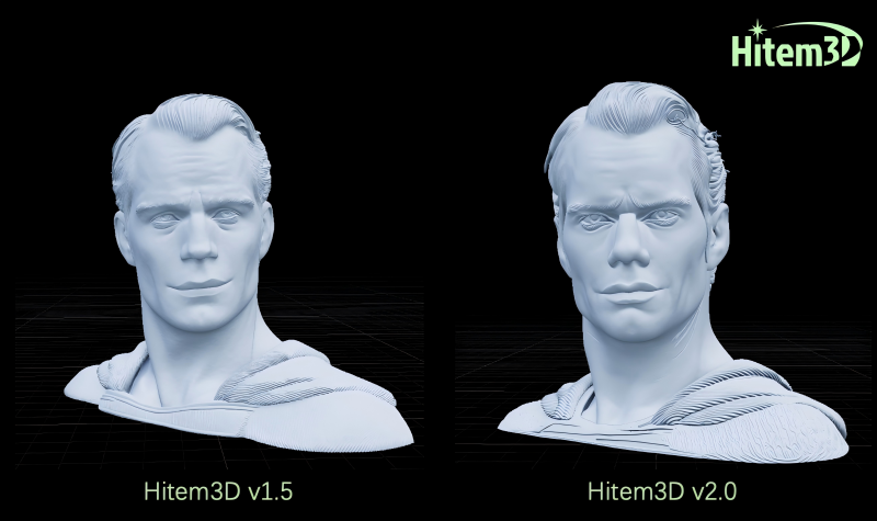HiTEM3D 2.0 preserves fine detail like hair flow direction, brows, and lashes
